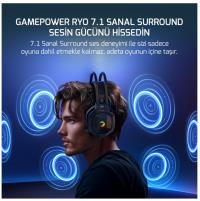 GAMEPOWER RYO Siyah 7.1 Surround Rainbow USB Gaming (Oyuncu) Kulaklık